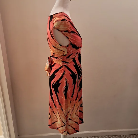 XTSY Dress Women's Medium M Orange Resortwear Knot Front Cruise Summer Boutique - Picture 4 of 11